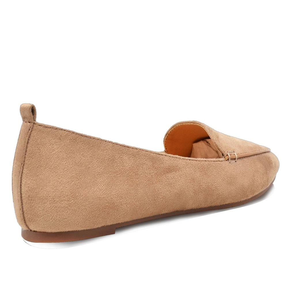 ❤️ Chase & Chloe Nude Suede Oxford Flats - Picture 3 of 4